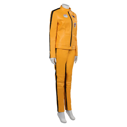 Kill Bill The Bride Beatrix Kiddo Yellow Leather Bike Cosplay Suit