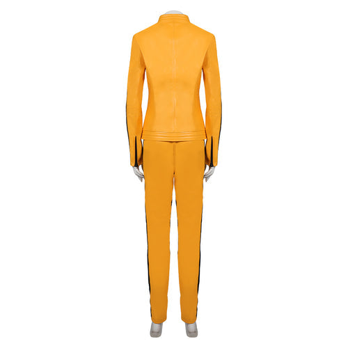 Kill Bill The Bride Beatrix Kiddo Yellow Leather Bike Cosplay Suit