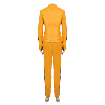 Kill Bill The Bride Beatrix Kiddo Yellow Leather Bike Cosplay Suit