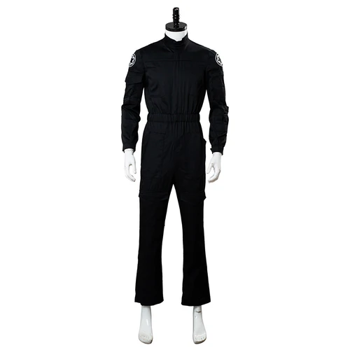 Imperial Tie Fighter Pilot Black Flightsuit Uniform Jumpsuit Cosplay Costume